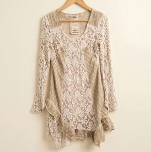 Vintage Concept Cotton & Lace Mini Dress - Small